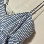 Rise of Dawn Blue Pinstripe Tassel Crop Zip Back Large Blue Photo 3