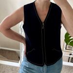 Norton Mcnaughton Vintage Navy Vest Blouse Women’s Size 10P Photo 9