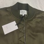 Grey Lab NWT  Cropped Sateen Effect  Bomber Jacket Size Small .  Olive color . Photo 13