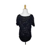 . ana A New Approach black gold splatter T shirt Tee Size Medium Womens Photo 3