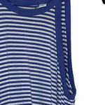 Old Navy Halter Swing Muscle Tank Dress Striped Stretch White & Blue Women Small Photo 4