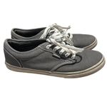 Vans  Women's 8 Grey Canvas Sneaker Slim Gym Shoe‎ Skater Casual Comfortable Photo 5