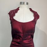 XScape  Satin Mermaid Gown Lace Shoulder Formal Evening Dress Stretch Sz 10 Photo 4