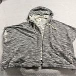 Billabong  Grey French Terry Hooded Drawstring Open Poncho Pockets Size Small EUC Photo 0