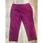 Coldwater Creek  Natural Fit size 14 capri length pink leaves pants Photo 7