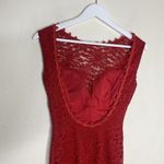 Tawny Red Lace Bodycon Cutout Glitter Formal Y2k Mini Dress Small Photo 4