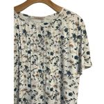 Fantaslook Blouse Womens XL White Floral Print Short Sleeve Ruffle Front Top NWT Photo 2