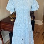 Avara Baby Blue Collared Puff Sleeve Midi Dress Size XS Photo 0