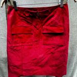 W By Worth  💯 Genuine RED Suede Leather Skirt size 4 Photo 4