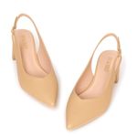 Frank Mully Women's Slingback Heels Pointed Toe Closed Toe Dressy Shoes size 9 Tan Photo 0