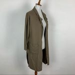 Mod Ref  Womens Small Brown Longline Cardigan Duster Open Front Cozy Photo 2