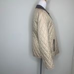 Karen Scott Tan Quilted Jacket Brown Corduroy Collar Sz Small Town & Country Preppy Photo 3