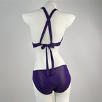 Elle NWT  Bikini Set Purple Gold Beaded Tassels Swimwear Size B85/XL Photo 4