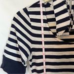 Banana Republic Navy and White Striped Short Sleeve Dress with Tie Waist In XXS Blue Photo 5