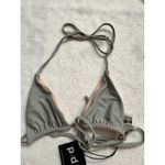 Pacific & Driftwood Reversible Bikini Top Gray/Tan Womans Small NWT Gray Photo 3