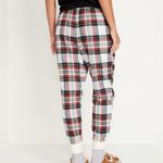 Old Navy Womens Flannel Jogger Pajama Pants XXL White Tartan Plaid Christmas Photo 1