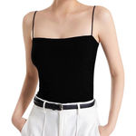 Darong. Timegard Tops for Women Spaghetti Strap Camis Casual Solid Color Fitting Comfy Tank Top with Bras Photo 0