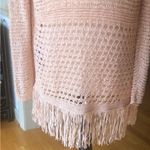 Chico's Travelers Open Front Long Line Cardigan Fringe Peach Metallic Size L (2) Orange Size L Photo 2