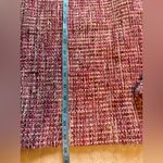 WORTH‎ pink tweed sheath dress, grey leather trim, sleeveless, back zip. 4 Size 6 Photo 7