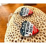 Trump 2024 Earrings MAGA New Heart Shaped Dangle Hooks Patriotic Electi… Red Photo 10