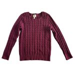 st. john's bay Burgundy Cable Knit Crew Neck Sweater Size L Preppy Layering Photo 1