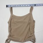 SheIn Cropped Tank Top with Scrunched Sides Size Small Tan Sleeveless Photo 5