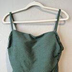 Kona Sol  Green One-Piece Swimsuit Strapy Textured High Cut Classic Modest Cute Photo 1