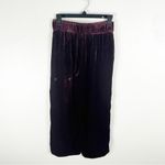 Madewell  Hutson High Rise Burgundy Velvet Wide Leg Cropped Pull On Pants Size 26 Photo 1