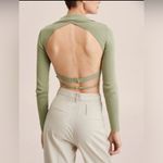 Mango  Open Back Polo Top XS NWOT Photo 1