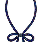 Betsey Johnson  Dark Shadows Blue Mesh Bow Necklace Photo 0