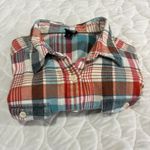 Patagonia  Organic Cotton Flannel Shirt Women Size 12 Plaid LS Gorpcore Button Up Photo 6