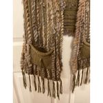Belle Fare Lenzen Knitted Rabbit Fur&Wool Open Front Vest with Fringe ,OS Brown Size undefined Photo 4