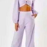 Charlie Holiday Nwot lavender  linen crop & pant set cutout spring summer classic Photo 1