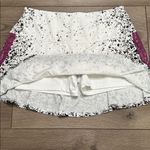 Lucky in Love City Graffiti Splatter Ruched Tennis Skirt Skort White Purple XS Photo 6