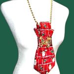 “Dainty Dapper” red Christmas necktie necklace Photo 4