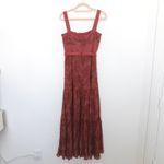 Max‎ and Cleo Womens Maxi Dress Size 6 Rust Pleated Boho Chic Coastal Resortwear Red Photo 6