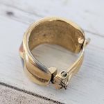 Vintage Clip On Earrings Statement Retro Large Hoops Burgundy, Black Gold Tone Photo 11