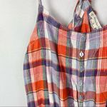 American Eagle  AEO Y2K Linen Orange & Purple Plaid Romper S Photo 2