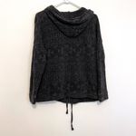 American Eagle Dark Gray Black Aztec Tribal Boho Full Zip Knit Hoodie Sweatshirt Photo 8