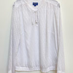 Pendleton White Swiss Dot Sheer Pullover Blouse Photo 0