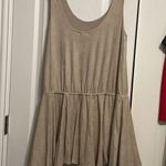 💖 NWT Free People FP Movement Faux Micro Suede Mini Dress Tan Size L Photo 2