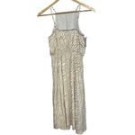 Ann Taylor  Women's S Petite High Neck Blouson Midi Dress Beige Tan Zebra Print‎ Photo 2