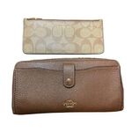 Coach  Multifunction Wallet Large Brown Leather C Print Monogram Removable Insert Photo 0