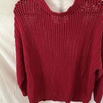 American Eagle : Raspberry Open-Knit Sweater- Granny style- long, baggy-size M Photo 5