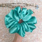JUMBO Scrunchie Green Satin Silk Oversized Scrunchie Photo 1