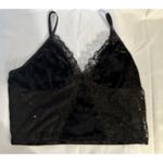 Bozzolo  Black Velvet & Lace Padded Bra Top Bralette Size 3X Photo 0
