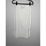 Vintage Cream Pencil Skirt 30" Waist Side Pleat Panels Size M Photo 1