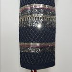 Suzy Shier Suzy Sheer Black and Gold Embellished Sequin Cocktail Dress Size Small Photo 3