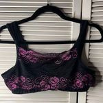 XL pink lace with black cotton bandeau tank top Photo 0