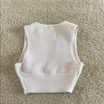 Aritzia  White Fitted Crop Tank Top Photo 2